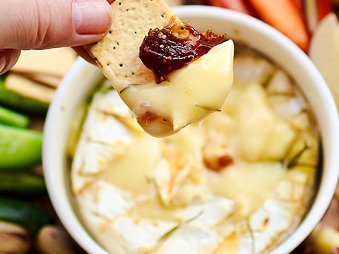 Air Fryer Baked Brie with Pomegranate Paste