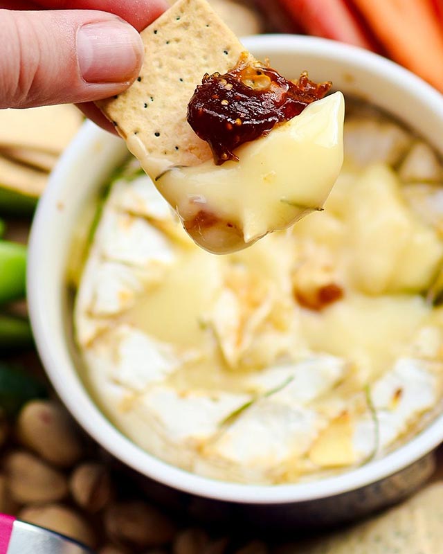 Air Fryer Baked Brie with Pomegranate Paste