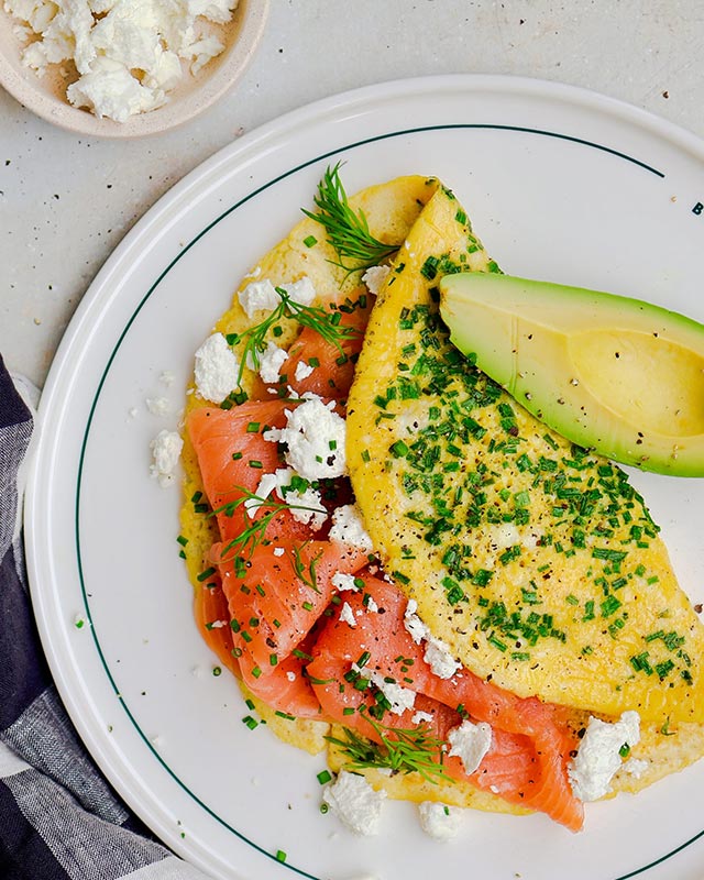 Chèvre and Smoked Salmon Omelette