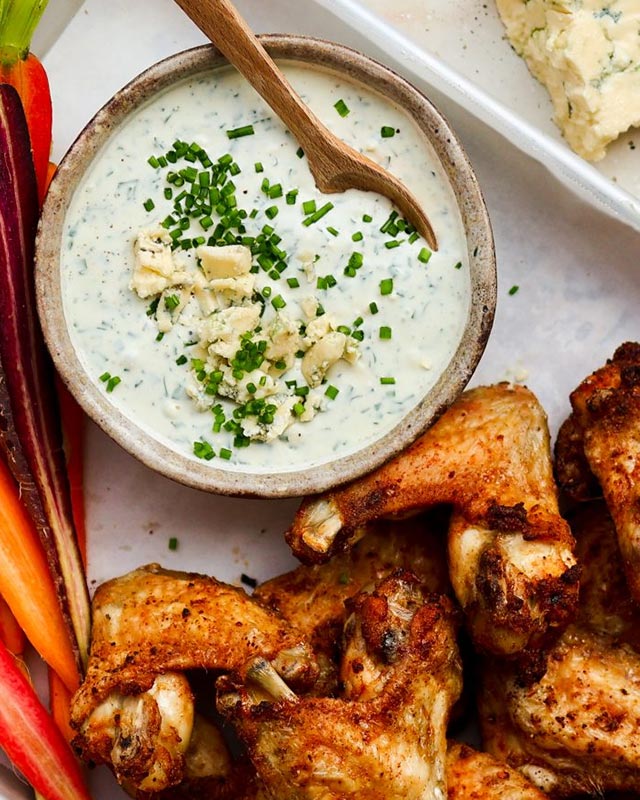Crispy Chicken Wings with Heysen Blue Cheese