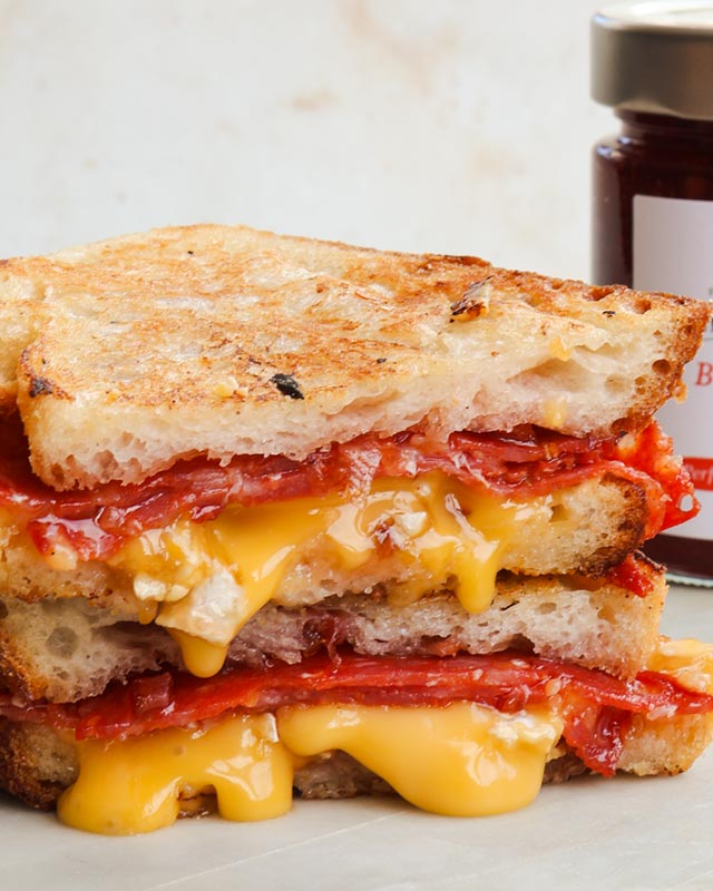 Smoked Brie Toastie with Chilli and Fennel Salami