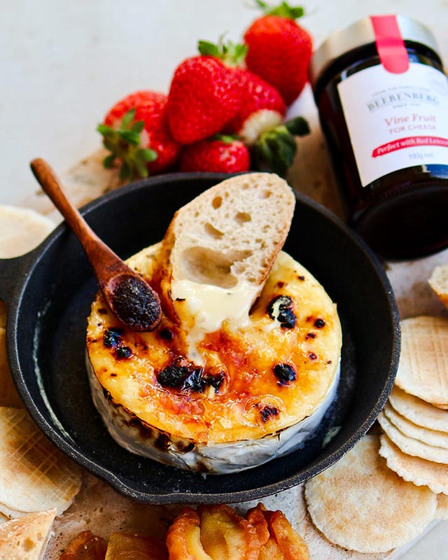 Truffle Brûlée Brie with Vine Fruit Paste